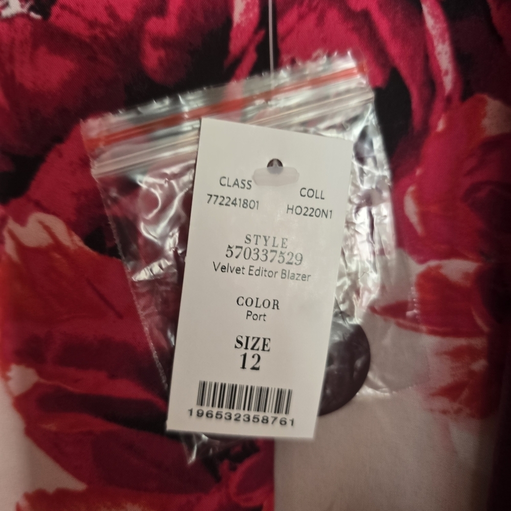 NWT White House Black Market Port Plum Velvet Editor Blazer - Picture 3 of 5